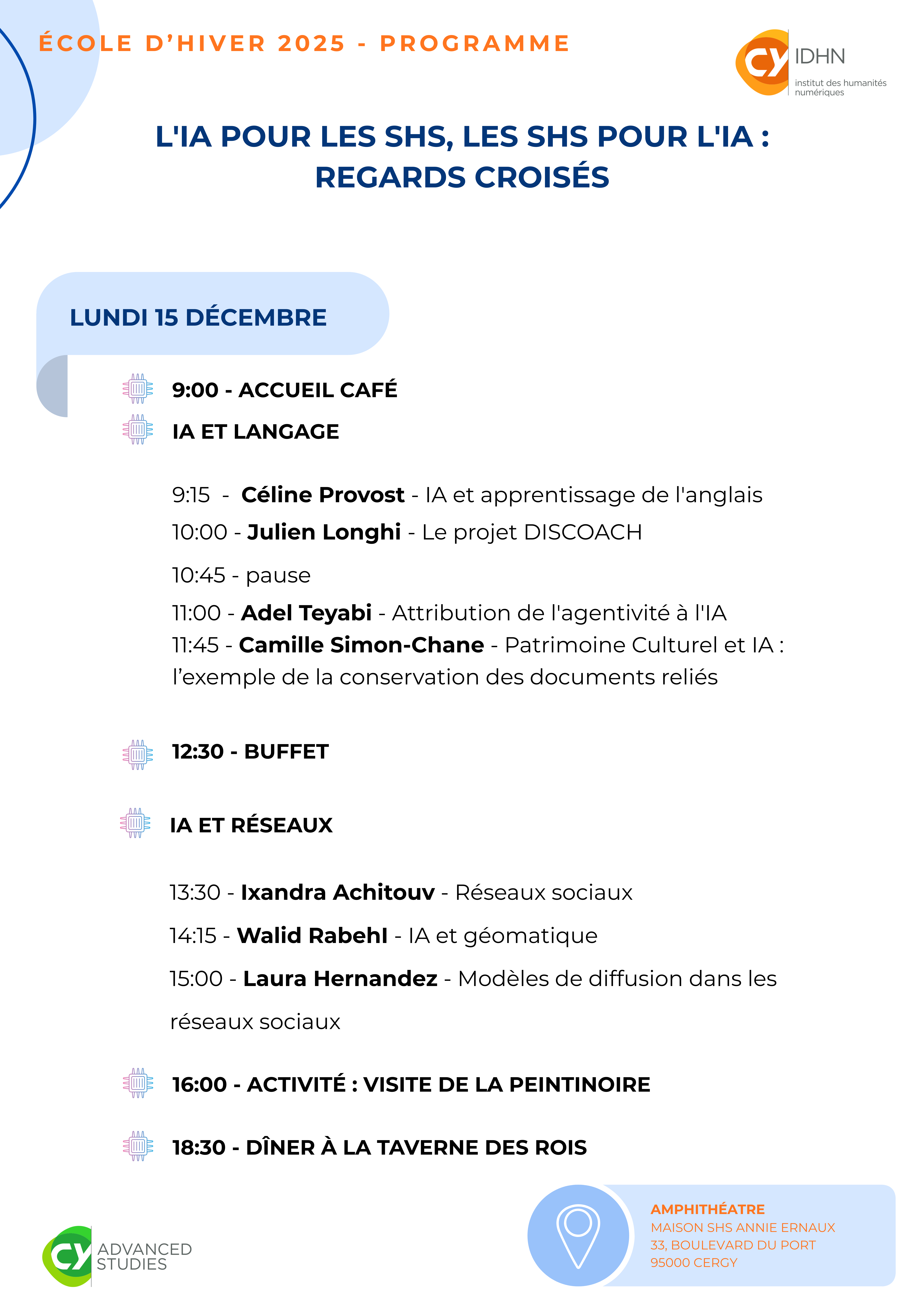 Programme du lundi