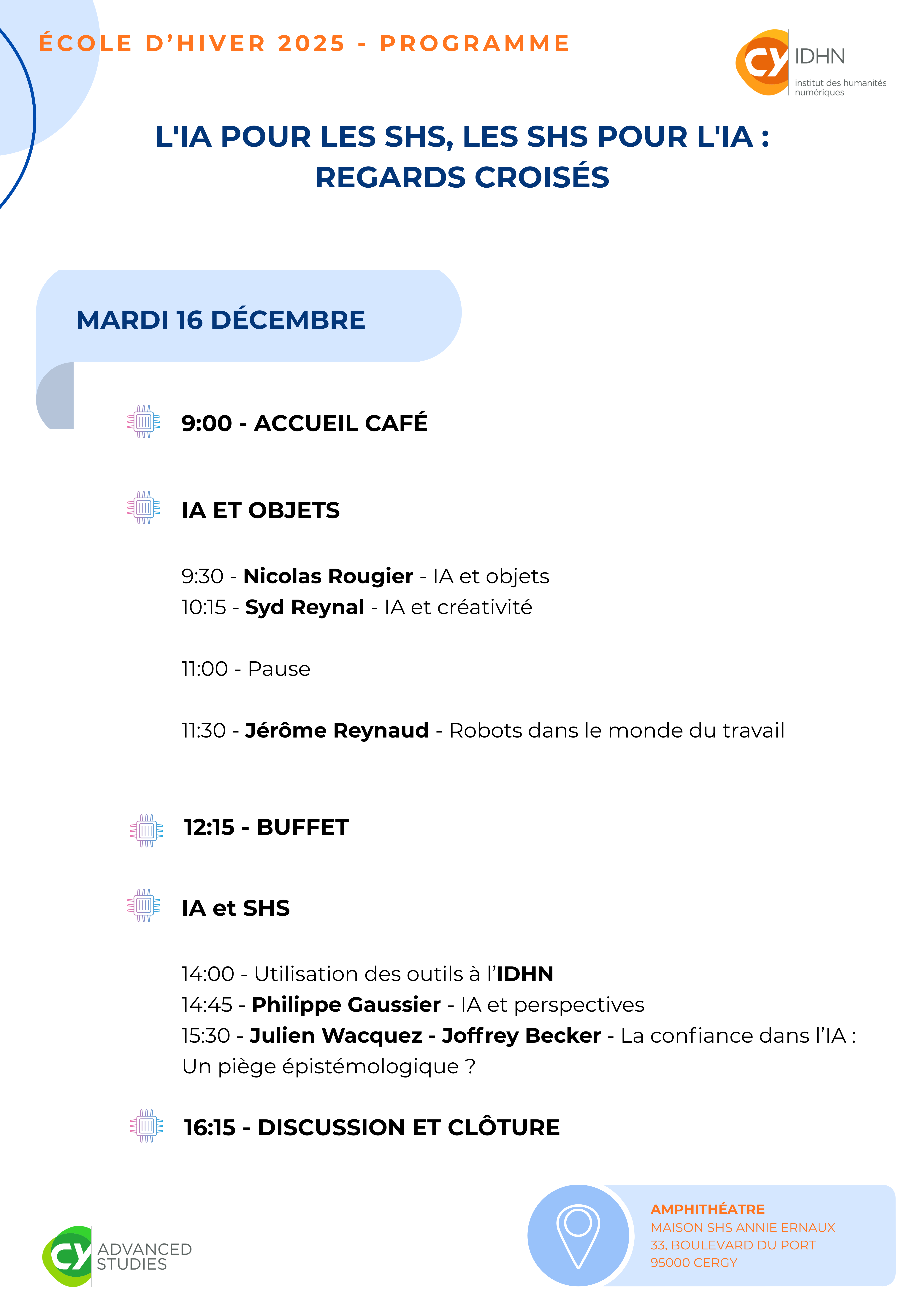 Programme du mardi